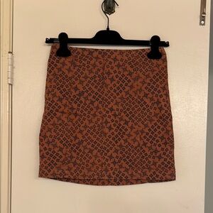 Free People Brown Mini Pencil Skirt for Casual Work
